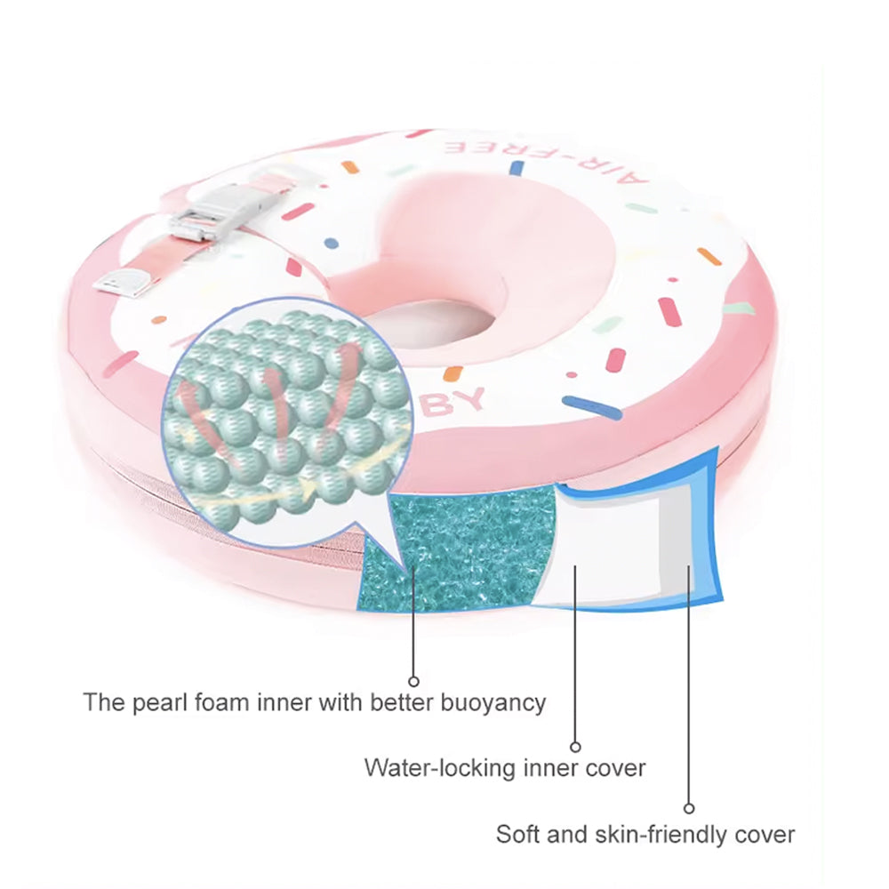 De niet-opblaasbare Pearl-Foam™ kern van de Mambobaby Donut voorkomt lekken en leeglopen.
