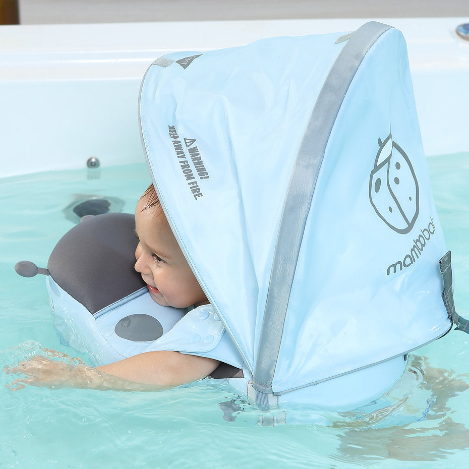 Complete set Mambobaby Lieveheersbeestje: zwemvest en afneembare UV-kap.