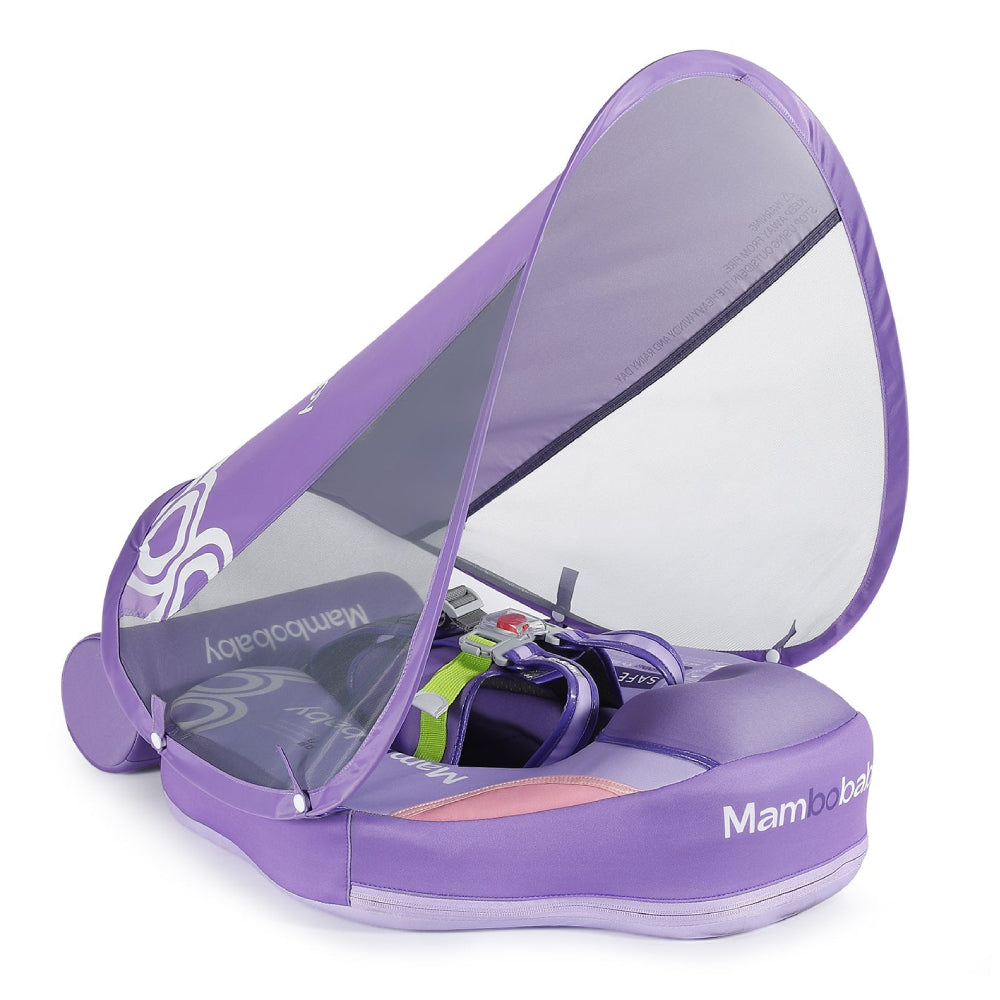 De afneembare UPF 50+ zonnekap van de Mambobaby Regenboog tegen schadelijke UV-stralen