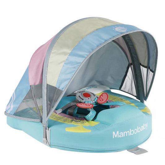 De afneembare UPF 50+ zonnekap van de Mambobaby Regenboog tegen schadelijke UV-stralen.